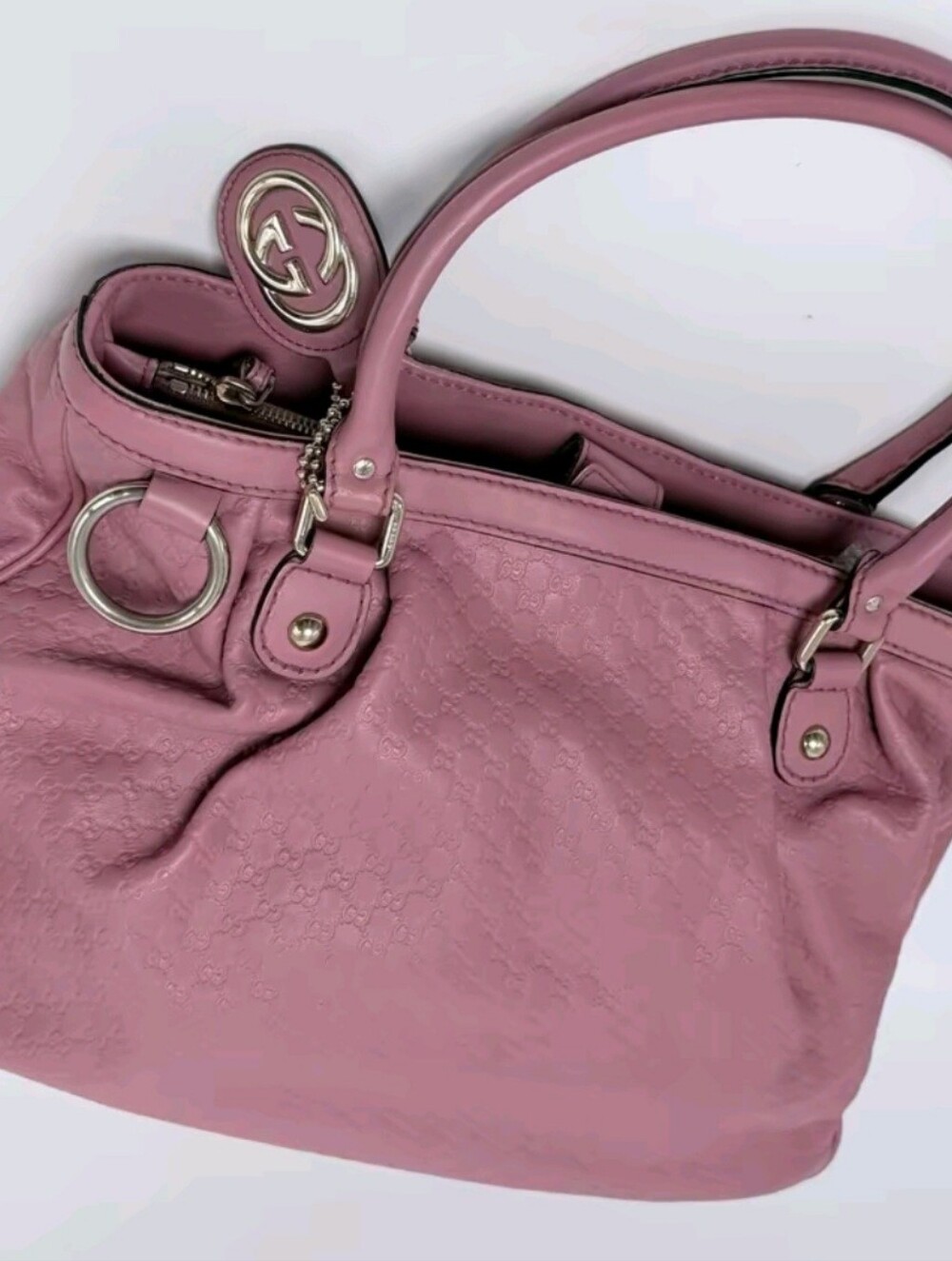 Guccissima Sukey Tote Bag With Silver Accents.